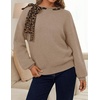 image:imageZESICA Womens Fall Winter Cute Bow Tie Oversized SweatersCamel
