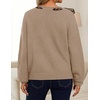 image:imageZESICA Womens Fall Winter Cute Bow Tie Oversized SweatersCamel