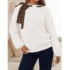 image:imageZESICA Womens Fall Winter Cute Bow Tie Oversized SweatersWhite