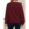 image:imageZESICA Womens Fall Winter Cute Bow Tie Oversized SweatersWine