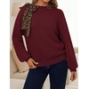 image:imageZESICA Womens Fall Winter Cute Bow Tie Oversized SweatersWine