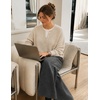 image:imageZESICA Womens Fall Winter Henley Neck Oversized Sweater TopsApricot