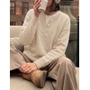 image:imageZESICA Womens Fall Winter Henley Neck Oversized Sweater TopsApricot