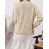 image:imageZESICA Womens Fall Winter Henley Neck Oversized Sweater TopsApricot