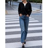 image:imageZESICA Womens Fall Winter Henley Neck Oversized Sweater TopsBlack