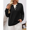 image:imageZESICA Womens Fall Winter Henley Neck Oversized Sweater TopsBlack