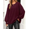 image:imageZESICA Womens Fall Winter Long Sleeve Casual Oversized SweatersBurgundy
