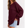 image:imageZESICA Womens Fall Winter Long Sleeve Casual Oversized SweatersBurgundy