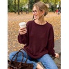 image:imageZESICA Womens Fall Winter Long Sleeve Casual Oversized SweatersBurgundy