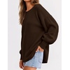 image:imageZESICA Womens Fall Winter Long Sleeve Casual Oversized SweatersCoffee