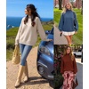 image:imageZESICA Womens Fall Winter Long Sleeve Turtleneck Oversized SweatersDusty Blue