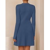 image:imageZESICA Womens Fall Winter Long Sleeve V Neck Sweater Mini DressDustyblue