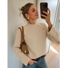 image:imageZESICA Womens Fall Winter Mock Neck Metal Button Pullover SweatersApricot