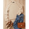 image:imageZESICA Womens Fall Winter Mock Neck Metal Button Pullover SweatersApricot