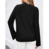 image:imageZESICA Womens Fall Winter Mock Neck Metal Button Pullover SweatersBlack