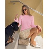 image:imageZESICA Womens Fall Winter Mock Neck Metal Button Pullover SweatersPink