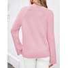 image:imageZESICA Womens Fall Winter Mock Neck Metal Button Pullover SweatersPink