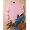 image:imageZESICA Womens Fall Winter Mock Neck Metal Button Pullover SweatersPink