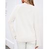 image:imageZESICA Womens Fall Winter Mock Neck Metal Button Pullover SweatersWhite