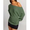 image:imageZESICA Womens Fall Winter Off Shoulder Sweaters Elegant Pullover TopsArmy Green