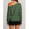 image:imageZESICA Womens Fall Winter Off Shoulder Sweaters Elegant Pullover TopsArmy Green