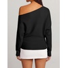 image:imageZESICA Womens Fall Winter Off Shoulder Sweaters Elegant Pullover TopsBlack