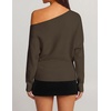 image:imageZESICA Womens Fall Winter Off Shoulder Sweaters Elegant Pullover TopsBrown