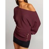 image:imageZESICA Womens Fall Winter Off Shoulder Sweaters Elegant Pullover TopsBurgundy