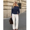 image:imageZESICA Womens Fall Winter Off Shoulder Sweaters Elegant Pullover TopsNavy