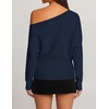 image:imageZESICA Womens Fall Winter Off Shoulder Sweaters Elegant Pullover TopsNavy