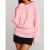 image:imageZESICA Womens Fall Winter Off Shoulder Sweaters Elegant Pullover TopsPink