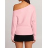 image:imageZESICA Womens Fall Winter Off Shoulder Sweaters Elegant Pullover TopsPink