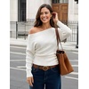 image:imageZESICA Womens Fall Winter Off Shoulder Sweaters Elegant Pullover TopsWhite