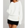 image:imageZESICA Womens Fall Winter Off Shoulder Sweaters Elegant Pullover TopsWhite