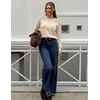 image:imageZESICA Womens Fall Wniter Cozy Sweaters Pearls Lace Trim Pullover TopsApricot