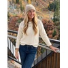 image:imageZESICA Womens Fall Wniter Cozy Sweaters Pearls Lace Trim Pullover TopsApricot