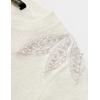 image:imageZESICA Womens Fall Wniter Cozy Sweaters Pearls Lace Trim Pullover TopsApricot