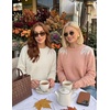 image:imageZESICA Womens Fall Wniter Cozy Sweaters Pearls Lace Trim Pullover TopsApricot