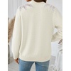 image:imageZESICA Womens Fall Wniter Cozy Sweaters Pearls Lace Trim Pullover TopsApricot