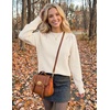 image:imageZESICA Womens Fall Wniter Cozy Sweaters Pearls Lace Trim Pullover TopsApricot