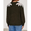 image:imageZESICA Womens Fall Wniter Cozy Sweaters Pearls Lace Trim Pullover TopsArmygreen