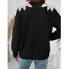 image:imageZESICA Womens Fall Wniter Cozy Sweaters Pearls Lace Trim Pullover TopsBlack