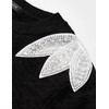 image:imageZESICA Womens Fall Wniter Cozy Sweaters Pearls Lace Trim Pullover TopsBlack