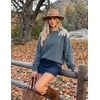 image:imageZESICA Womens Fall Wniter Cozy Sweaters Pearls Lace Trim Pullover TopsDustyblue