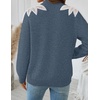 image:imageZESICA Womens Fall Wniter Cozy Sweaters Pearls Lace Trim Pullover TopsDustyblue