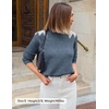 image:imageZESICA Womens Fall Wniter Cozy Sweaters Pearls Lace Trim Pullover TopsDustyblue