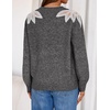 image:imageZESICA Womens Fall Wniter Cozy Sweaters Pearls Lace Trim Pullover TopsGrey
