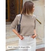 image:imageZESICA Womens Fall Wniter Cozy Sweaters Pearls Lace Trim Pullover TopsKhaki