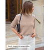 image:imageZESICA Womens Fall Wniter Cozy Sweaters Pearls Lace Trim Pullover TopsOatmeal