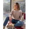 image:imageZESICA Womens Fall Wniter Cozy Sweaters Pearls Lace Trim Pullover TopsOatmeal